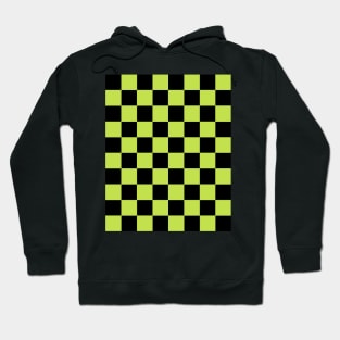 Bright Green and Black Chessboard Pattern Hoodie